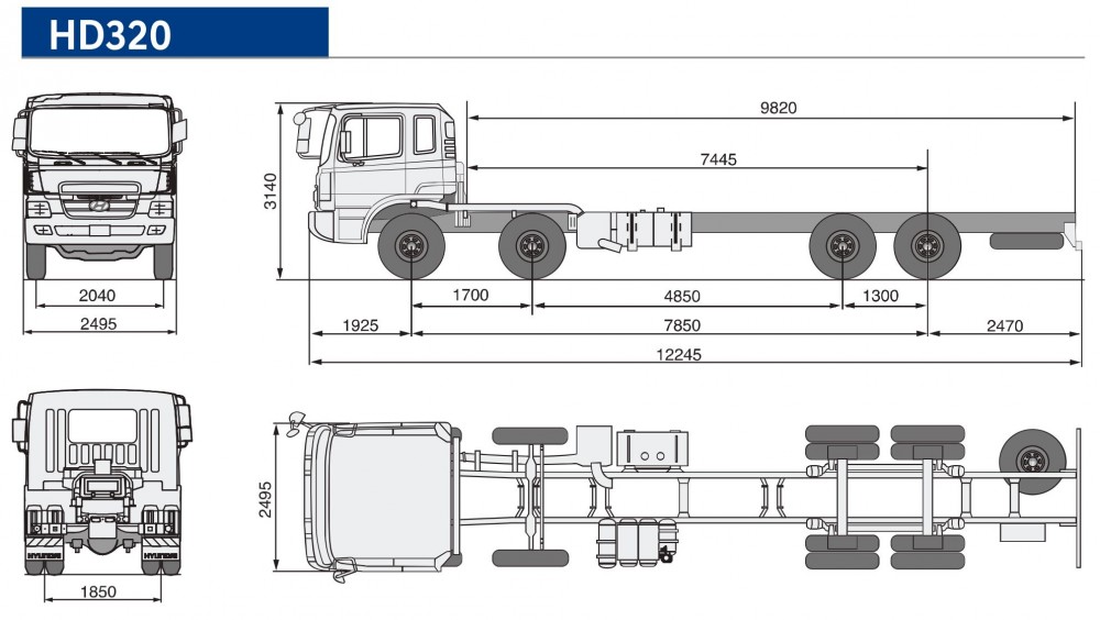 Hyundai HD320 4 Chân | Xe Tải Hyundai HD320 Máy Cơ Ga Cơ